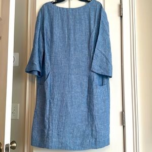 Boden Laurie Linen Dress Grey Blue Chambray. Size 12, never worn.